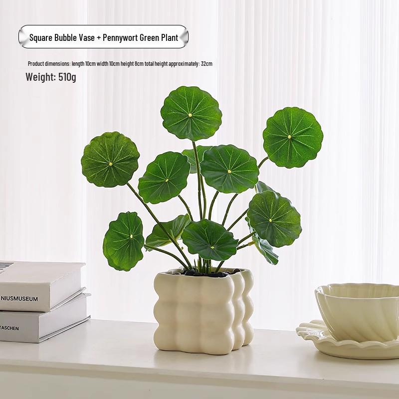 Nordic Small Potted Plant Decor - Indoor Bonsai & Bionic Greenery for Office or Living Room.