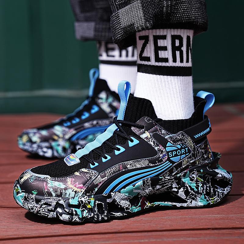 Новинка 2023 года, мужские кроссовки в стиле ретро, ​​мужская обувь с высоким берцем на массивной подошве, повседневная обувь с дышащей толстой подошвой, размеры 36–47