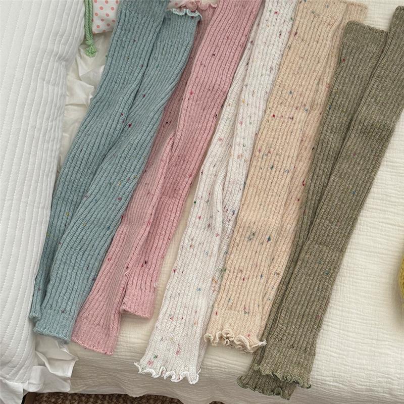 Женские милые милые Y2k теплые зимние и осенние цветные гетры в горошек, чехлы для лодыжек