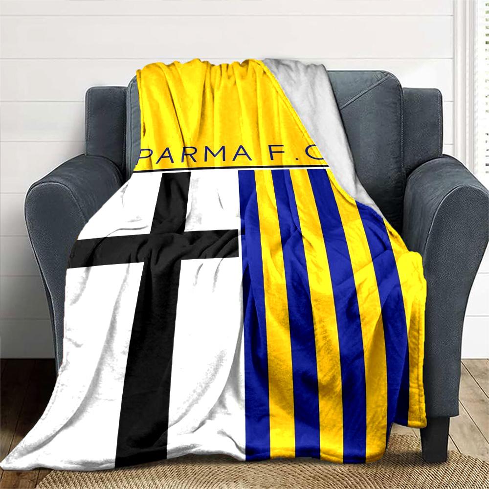 Parma F.C Print Flannel Blanket High Quality Warm Comfortable Cover for All Seasons Perfect for Gifts Home Decor