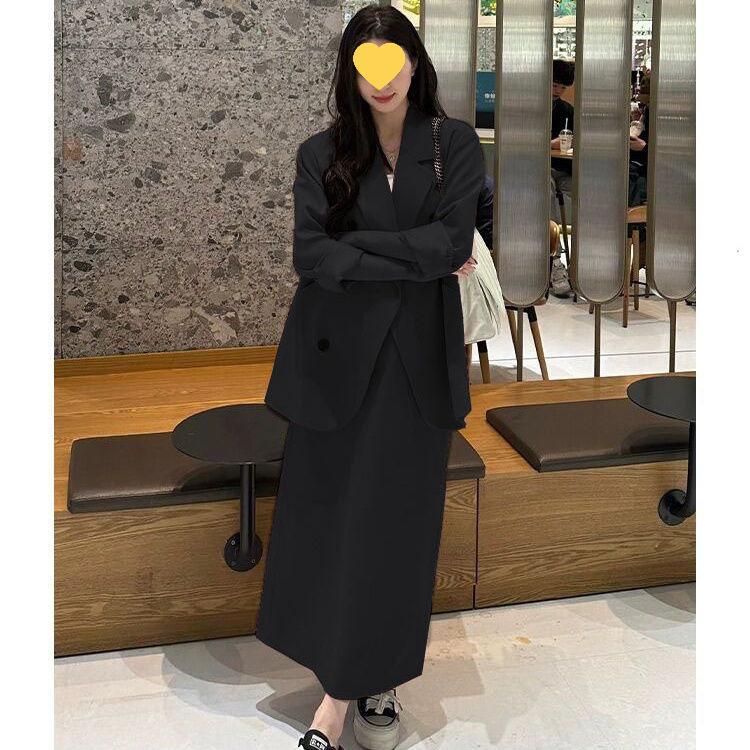 Осень 2025 Свежий Элегантный Костюм-двойка: Костюм: приталенный жакет и юбка миди