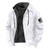 Men's Casual Zippered Pocket Hooded Jacket Men's Solid Color Fashion Warm Jacket