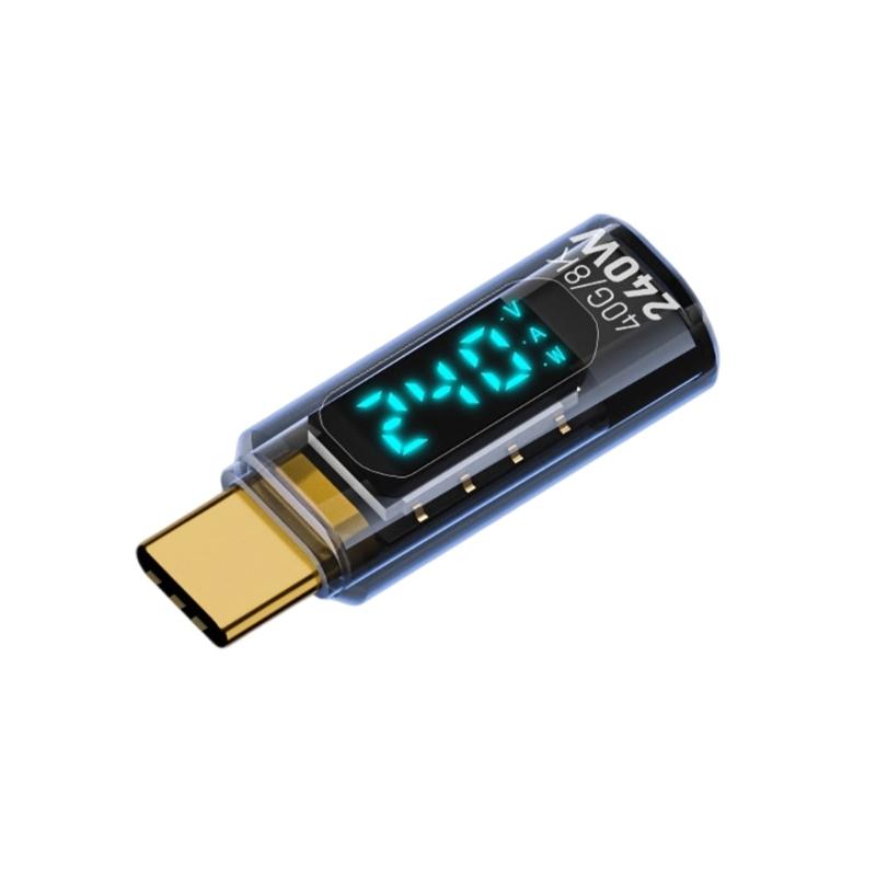 Адаптер USB C на USB C 240 Вт для зарядки и 40 Гбит/с для передачи данных С цифровым дисплеем Для телефонов Ноутбуков Передачи видео