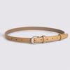 Women Simple Leather Waist Belt Office Casual Fashion Round Buckle Metal