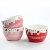 Керамические пиалы для риса с клубничным дизайном, подглазурная роспись, милые пиалы для лапши, салата, фруктов, безопасные для микроволновой печи и аэрофритюрницы, суповые пиалы для кухни