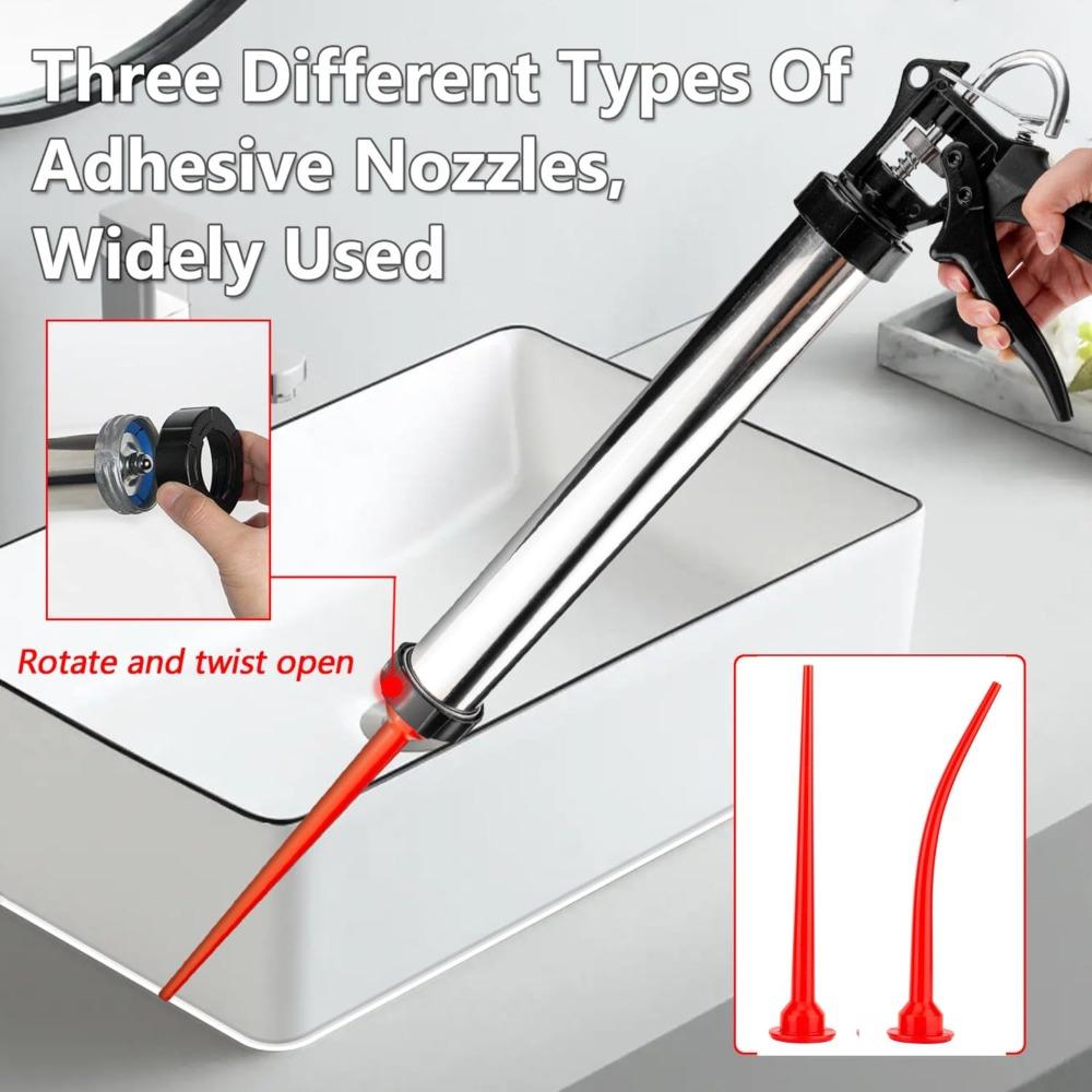 Red Long Sausage Nozzle Glass Cement Structural Adhesive Nozzle  For Sausage Caulking