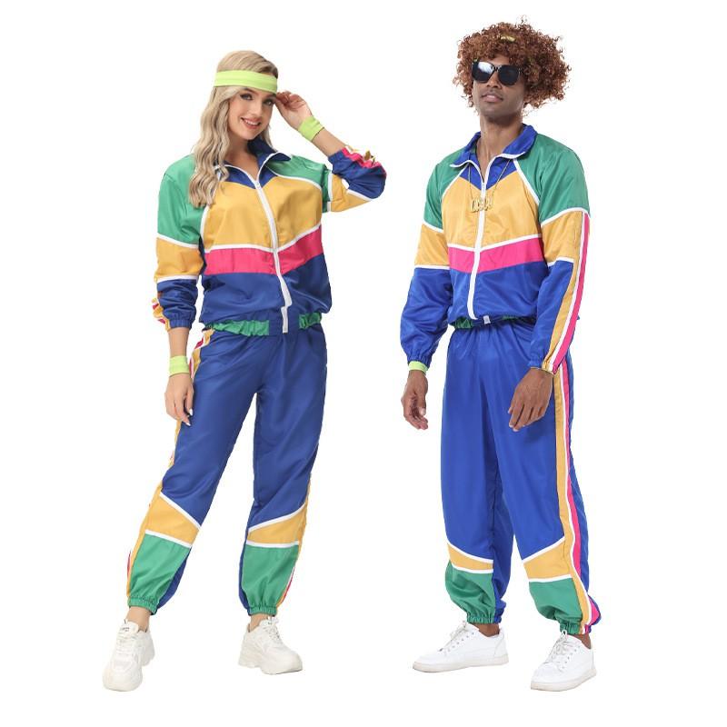 80s Retro Disco Couple Stage Performance Hip Hop Streetwear