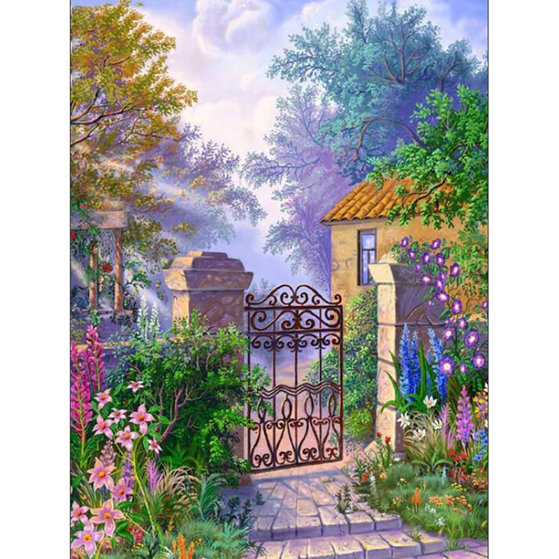 5d Diamond Mosaic Scenery Garden Picture Of Rhinestones Diamond Painting Cross Stitch Kits Diamond Embroidery