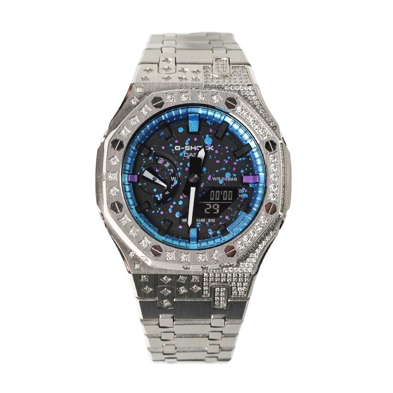 CASIO Customized watch modified series 200 meters waterproof luminous Quartz unisex black dial GA-2100SKE-7A