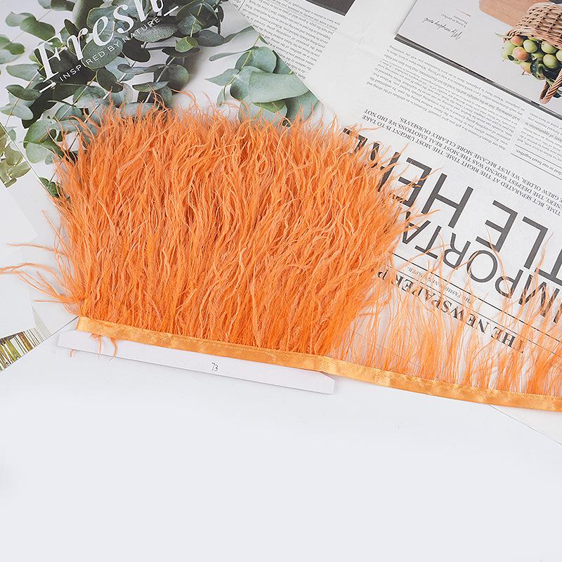 8-10Cm Ostrich Feather Wedding Dress Diy Performance Clothing Accessories Feather Tassel Including Webbing