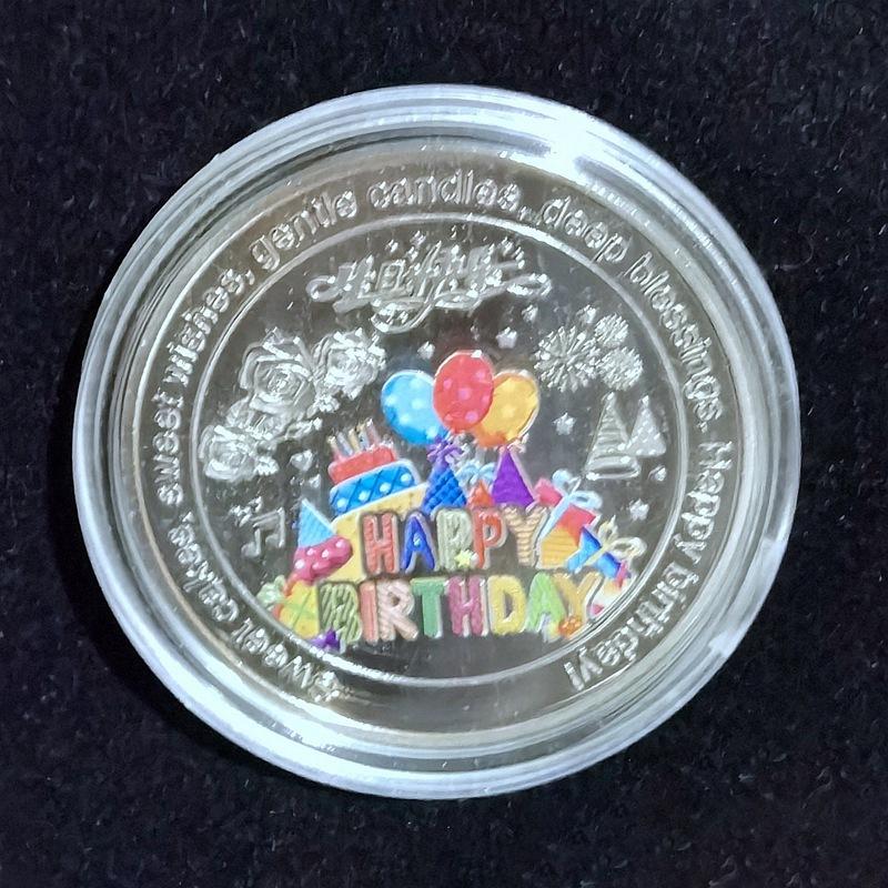 1 Pcs Good Luck And Happiness Medal Collection Coin Lucky Happy Birthday Commemorative Coins