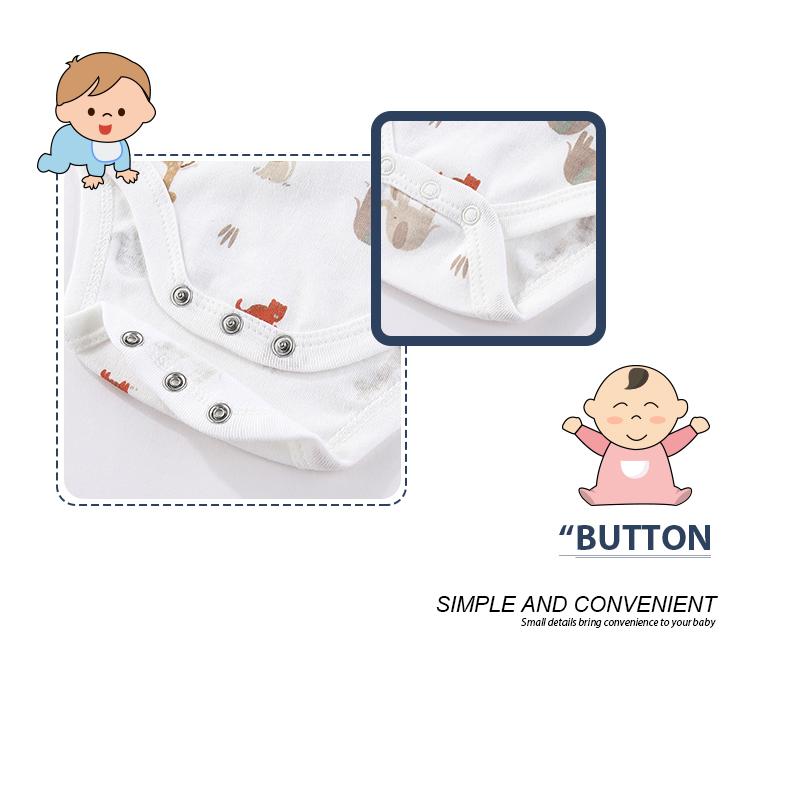 KIDDIEZOOM 5 предметов для мальчиков и девочек 0-12 месяцев, повседневные боди с короткими рукавами и милым мультяшным принтом для малышей