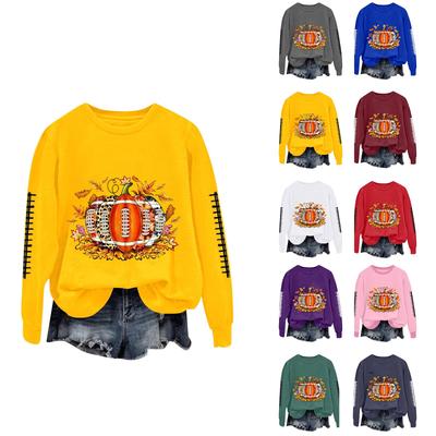 Женский модный и повседневный пуловер с длинным рукавом и принтом, с круглым вырезом, спортивная одежда, футболка облегающего кроя