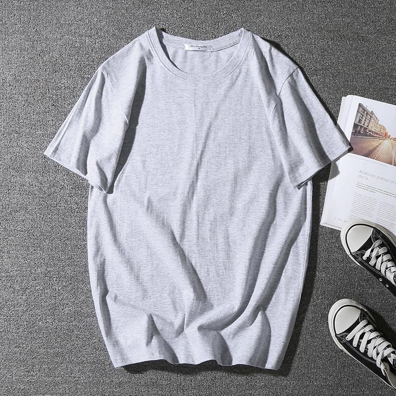 Men's Summer Loose Tee Men's Pure Cotton Casual Round Neck Sports Short Sleeve Men's Plus Size Elastic Comfortable T-shirt