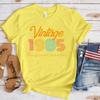 (Premium T-shirt)New Hot Vintage 1985 T-Shirts Fashion Women Girls Summer Tee Shirt Casual Short Sleeve Round Neck Tops T-Shirts