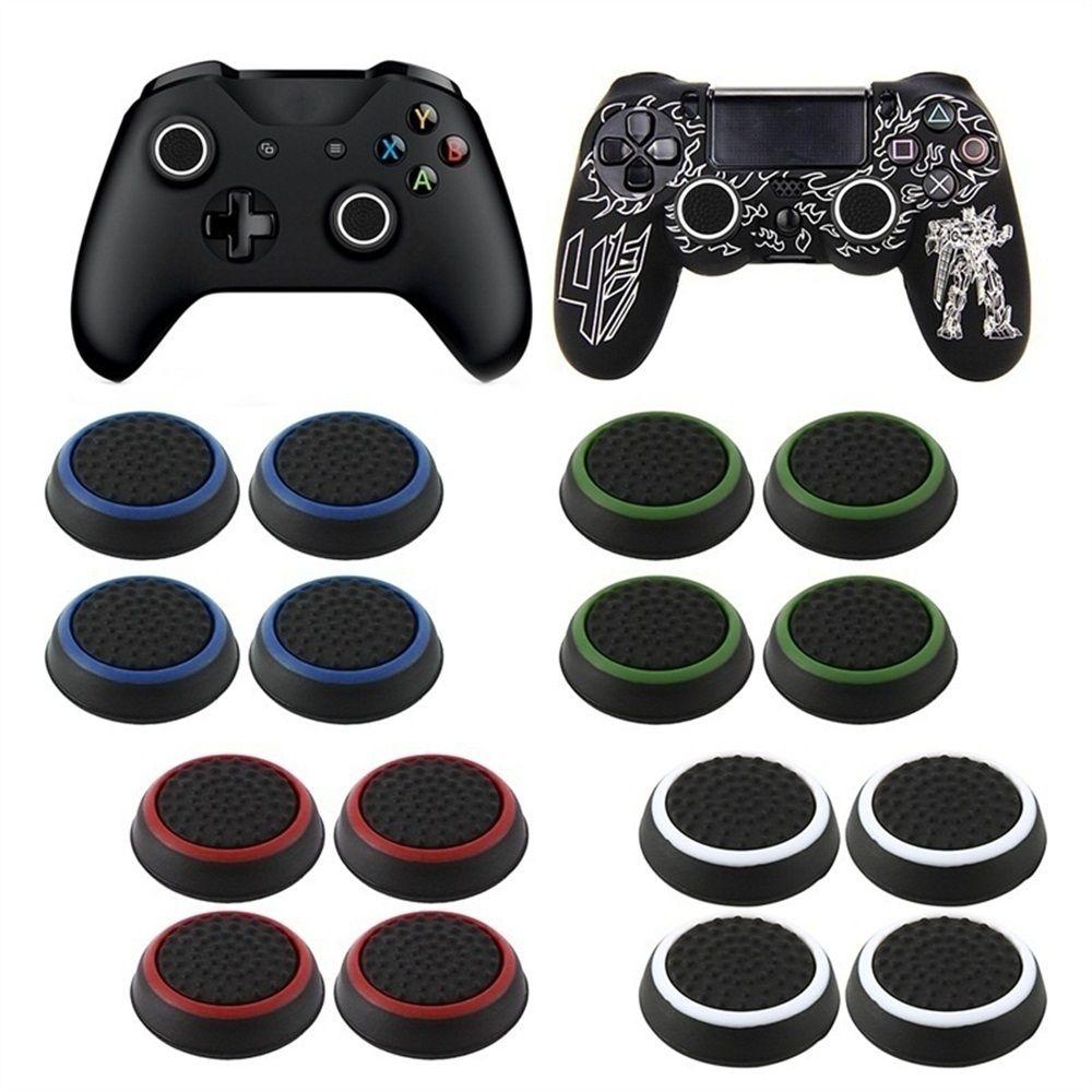 4pcs New Anti-slip Silicone Joystick Cap Cover Case Controller Accessories Thumb Stick Grip