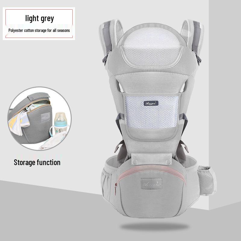 Foldable Dual-Use Baby Carrier Waist Stool with Double Shoulder Support