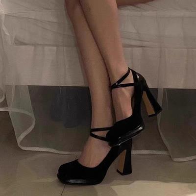 Туфли на высоком каблуке женские 2024 весна и осень новые модные легкие ретро квадратные каблуки толстые водонепроницаемые туфли Мэри Джейн