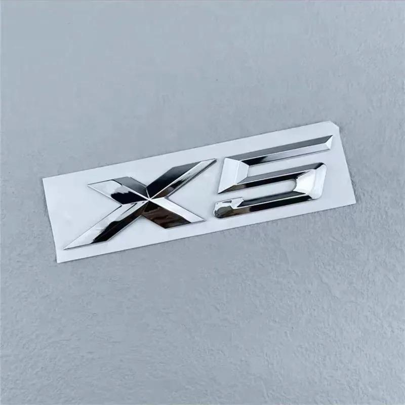 3D ABS Black Chrome Car Rear Trunk Letter Emblem Badge X1 X2 X3 X4 X5 X6 X7 for BMW E70 E53 F15 G05, Styling Stickers Decal