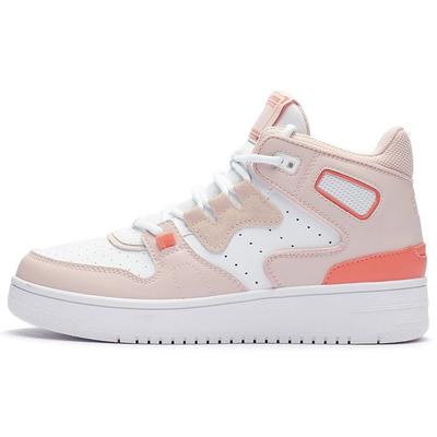 Баскетбольные кроссовки Li Ning Attack 2020 из искусственной кожи и замши в стиле ретро, женские кроссовки, розовые и белые AGBQ116-8