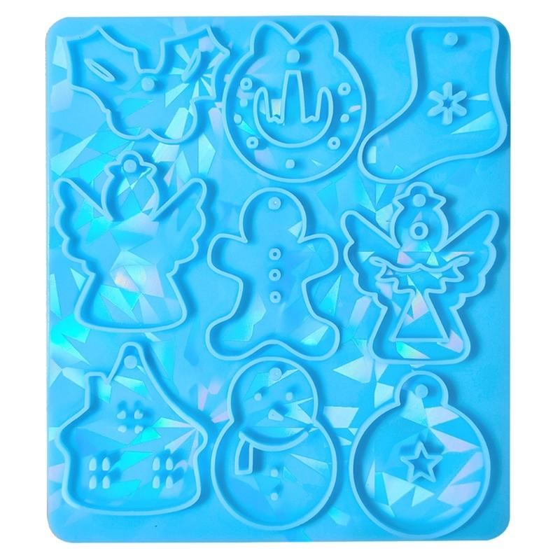 Combined Socks Holographic Light Shadow Ornaments Silicone Epoxy Keychain Mold DIY Pendant Jewelry for Valentines Gift