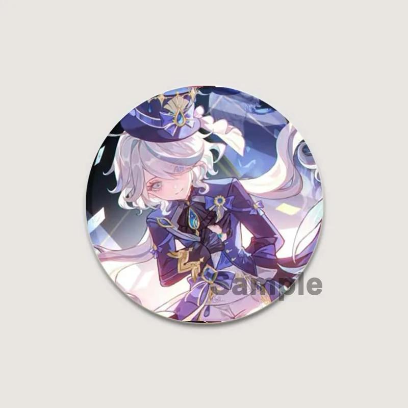 32/44/58mm Anime Genshin Impact Pins Cute Cartoon Furina Badge Handmade Tinplate Brooches Breastpin for Backpack Clothes Gift Accessorys