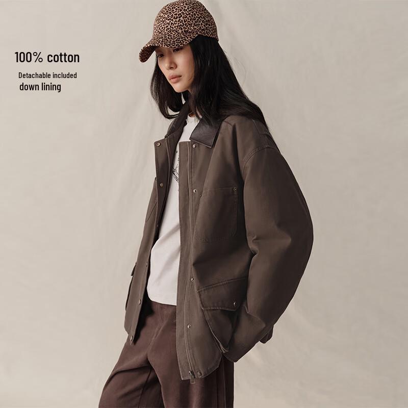 GREEN BELT Men's Lapel Patchwork Duck Down Jacket