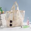 Mesh Beach Bag Multi-Pocket Organizer Handbag Shoulder Beach Bag Large-Capacity Portable Tote Bags For Vacation Organizing