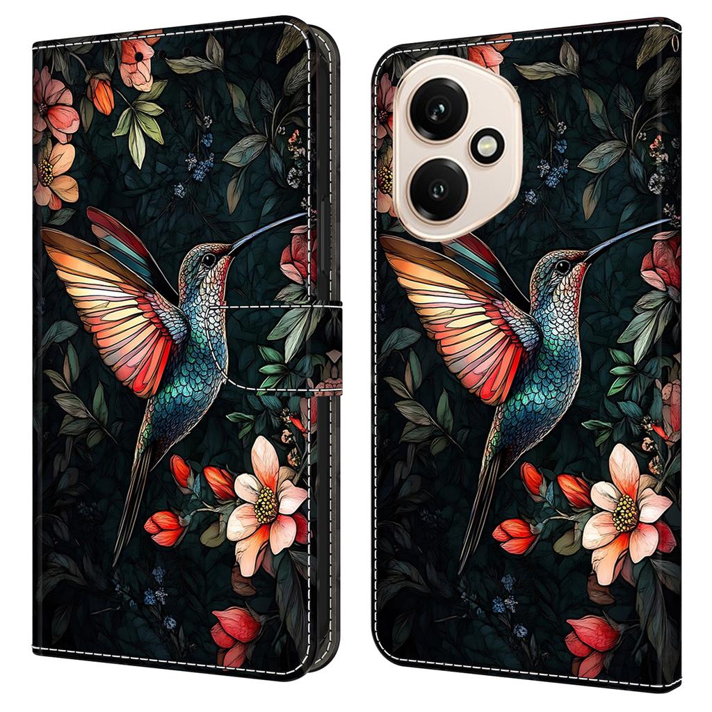 Для Honor 400 5G (Глобальный) Кожаный чехол с принтом, кошелек-подставка, откидная крышка для телефона