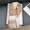 Korean Style Women's Cashmere Scarf Thickened Winter Neck Warmer Checkered Scarf  Autumn Winter