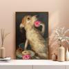 Funny Vintage Art Prints Cute Dog Eat Snacks Poster Retro Animal Wall  Cat Have Cookie Cake Canvas Painting For Living Room