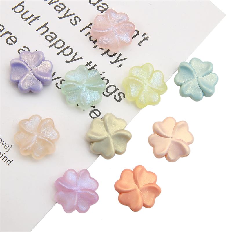 30 шт. акриловые разноцветные бусины с цветами и листьями для DIY ожерелье, браслет, серьги, изготовление ювелирных изделий, аксессуары для рукоделия