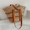 Large Capacity Shoulder Straw Bag Women's 2025 Summer New Woven Bag Beach Vacation Premium Tote Bag