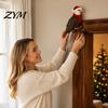 Christmas Mantel Fireplace Decor Wooden Bird Door Topper, Cute Corner Statue, Woodland Animal Frame Holiday Gift for Home Art Sign Winter Wall Window