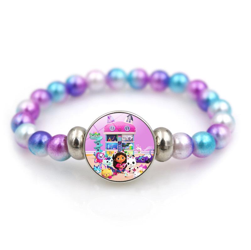 Cartoon Heart Necklace Cute Peach Heart Jewelry Sweater Decoration Chains Colorful Beaded Bracelet Kids Girls Gifts