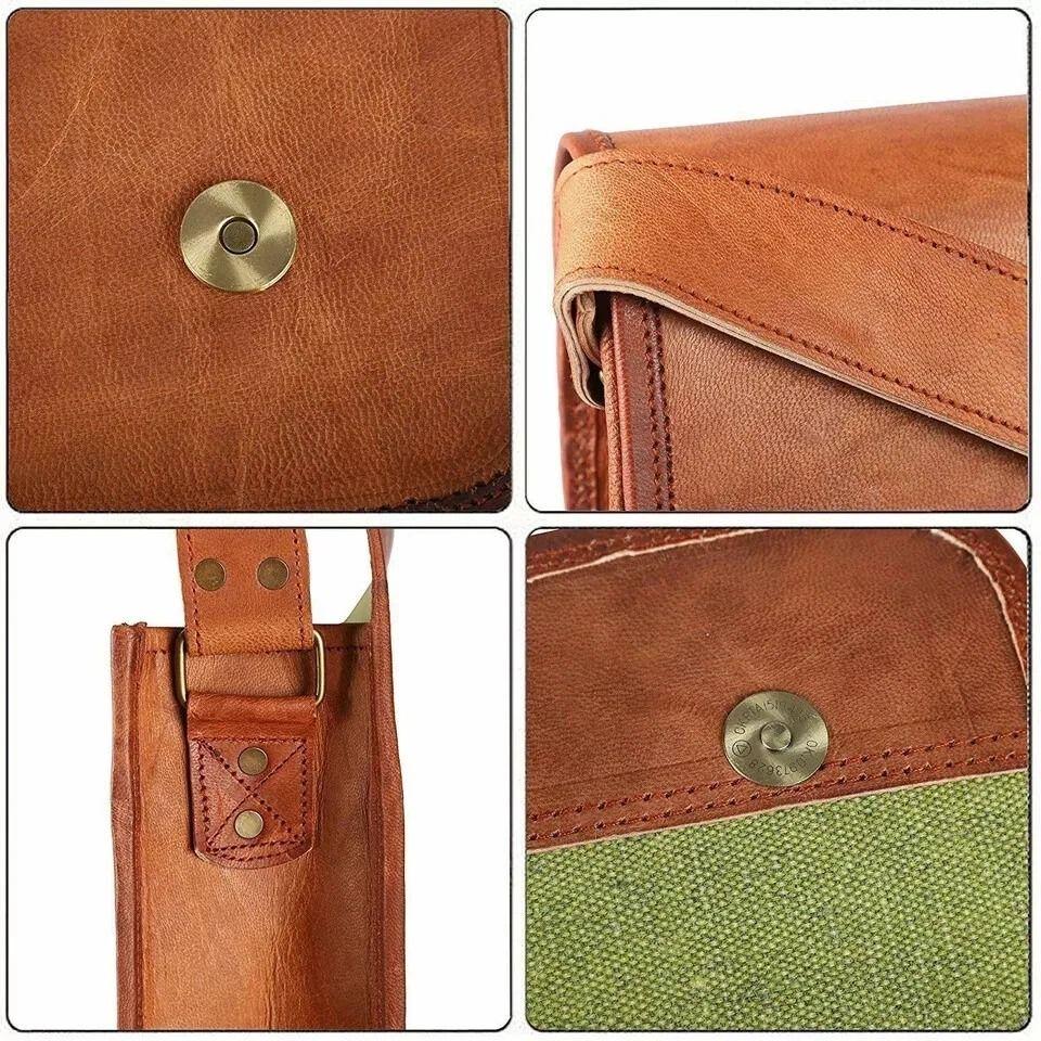 Сумка из козьей кожи, портфель для ноутбука, подлинная винтажная коричневая сумка-портфель, настоящая