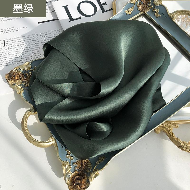 Two In Hand! Hangzhou Silk Solid Color Mulberry Silk Scarf Double-Layer Double-Sided Thin And Narrow Long Streamer Scarf Decorative Scarf