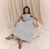 Длинное платье в горошек в стиле ретро без рукавов Элегантная женская одежда в горошек на весну и лето
