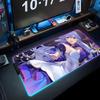 Robin honkai Коврик для мыши RGB Игровой коврик для мыши Большой светодиодный коврик Настольный коврик для ПК Светящийся коврик для мыши Большие коврики для клавиатуры Настольный ковер С подсветкой