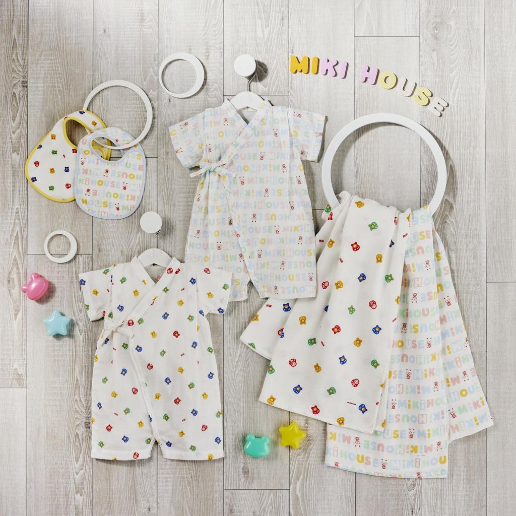 MIKI HOUSE Jinbei Short Made In for Boys and Baby SS Multicolor Romper, Sleeve, All-Over Print, Japan, Girls, Newborns, Infants, Kids, Clothes,