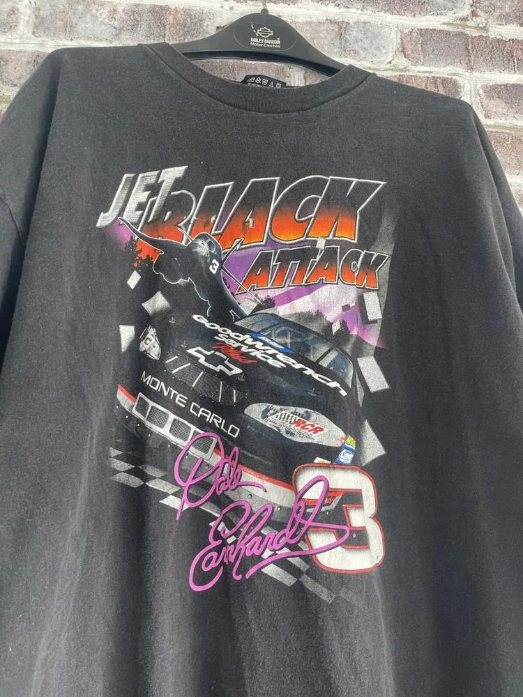 Винтажная черная футболка Chase Jet Black Attack Дейла Эрнхардта AN46357 Унисекс