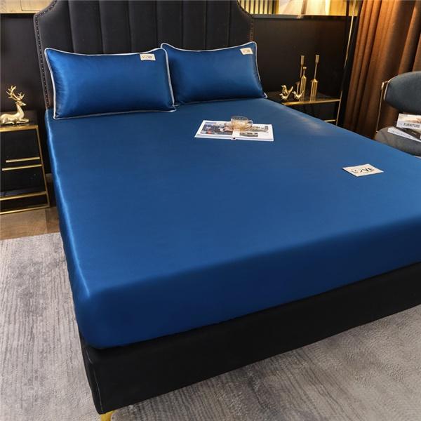 3 шт. шелковое постельное белье Роскошное детское двойное постельное белье размера «queen-size» комплект атласных простыней наволочки постельное белье плоские простыни