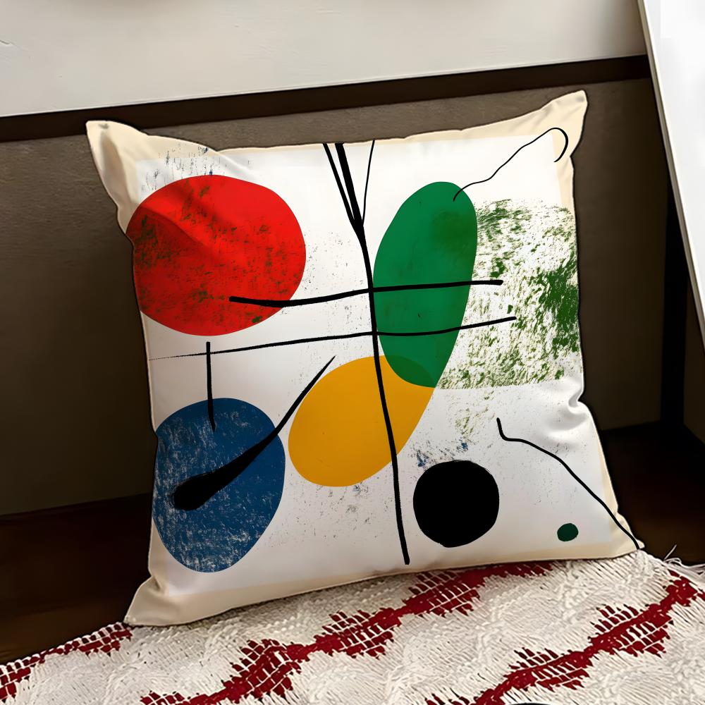 JJoan MMiros Art Cushion Cover Reversible Soft Durable Pillow Cover Home  Car MultiScene Use for Daily Comfort