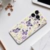 For iPhone 17 Pro Max Case Purple Butterflies Pattern Printing Straight Edge TPU Phone Back Cover