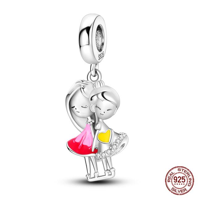 Мода Стерлингового Серебра 925 Сумочка Чемодан Подвески Бусины Подходит Fasion 925 Браслеты Изысканный Юбилей DIY Изготовление Ювелирных Изделий