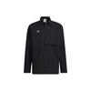 Originals Trefoil CNY Solid Color Button-Down Long Sleeve Shirt Men Tops Black HC0561