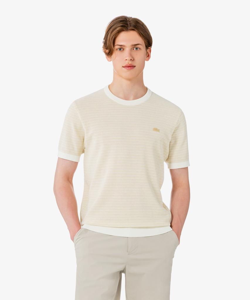 LACOSTE Men'S Multi-Stripe Short Sleeve Crew Neck Pullover Ah307E-56G 02S