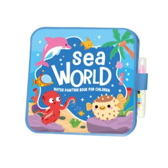 Книжка-раскраска акварелью Yousheng для детей, многоразовая книжка с картинками для акварели с кисточкой для воды, книжка для рисования без грязи для творческого обучения и развития мелкой моторики