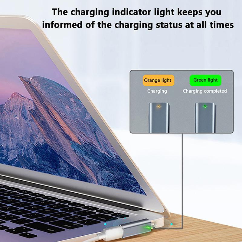 140W Type C Magnetic Adapter For Apple Magsafe 1/2/3 For Macbook Air Pro 90Degree Elbow Usb C Female Fast Charging Converter