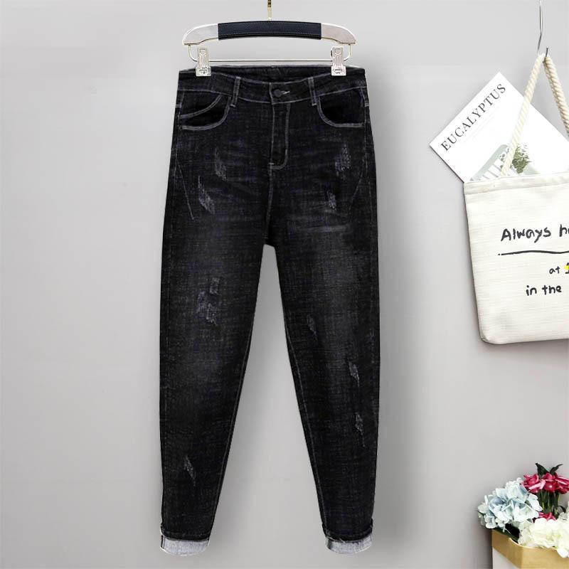 Plus Size Stretch Jeans Pants Pants Women's Elastic High Waist Harlan Turnip Pants Hidden Meat Pants Jeans with Carrots Comfort Waist Pants